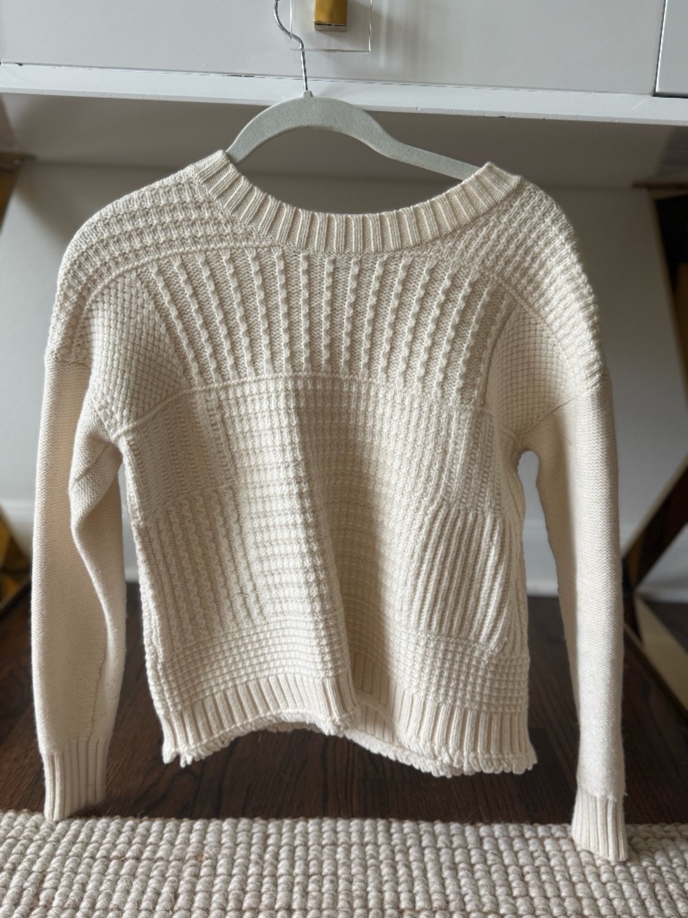 Madewell Cream Waffle Knit Sweater XXS